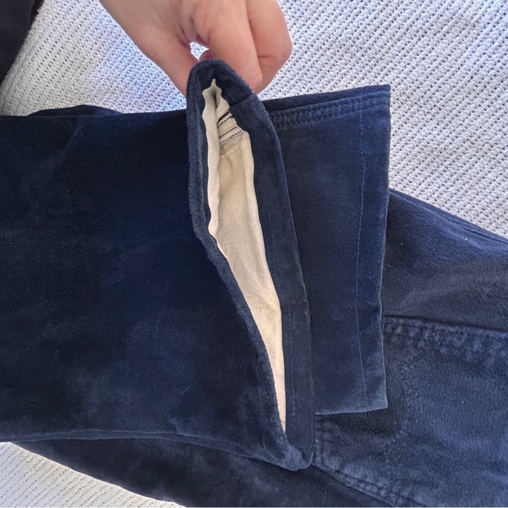 Vintage Wash 2 Wear W2W Mens Size 36 Suede Pants Machine Washable Navy Blue Pant - Picture 11 of 14